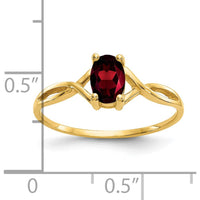 14K Yellow Gold Birthstone Ring with Oval Garnet - 0.60 Carat by Oro Pregiato