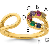 14K Yellow Gold Birthstone Wrap Mother's Ring - Customizable Gemstone Setting for a Personalized Touch by Oro Pregiato