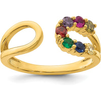 14K Yellow Gold Birthstone Wrap Mother's Ring - Customizable Gemstone Setting for a Personalized Touch by Oro Pregiato