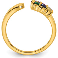 14K Yellow Gold Birthstone Wrap Mother's Ring - Customizable Gemstone Setting for a Personalized Touch by Oro Pregiato