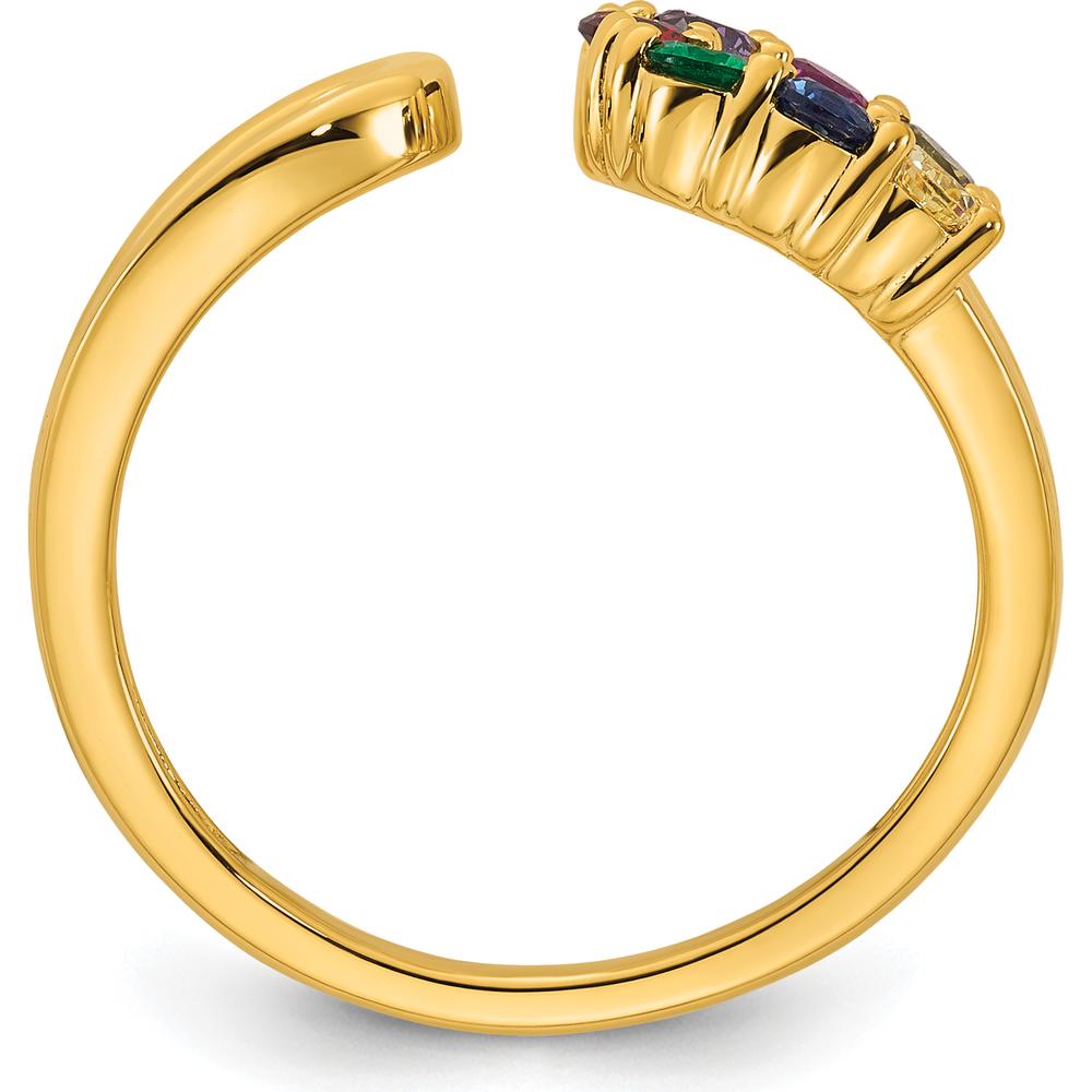 14K Yellow Gold Birthstone Wrap Mother's Ring - Customizable Gemstone Setting for a Personalized Touch by Oro Pregiato