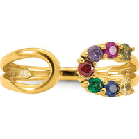 14K Yellow Gold Birthstone Wrap Mother's Ring - Customizable Gemstone Setting for a Personalized Touch by Oro Pregiato