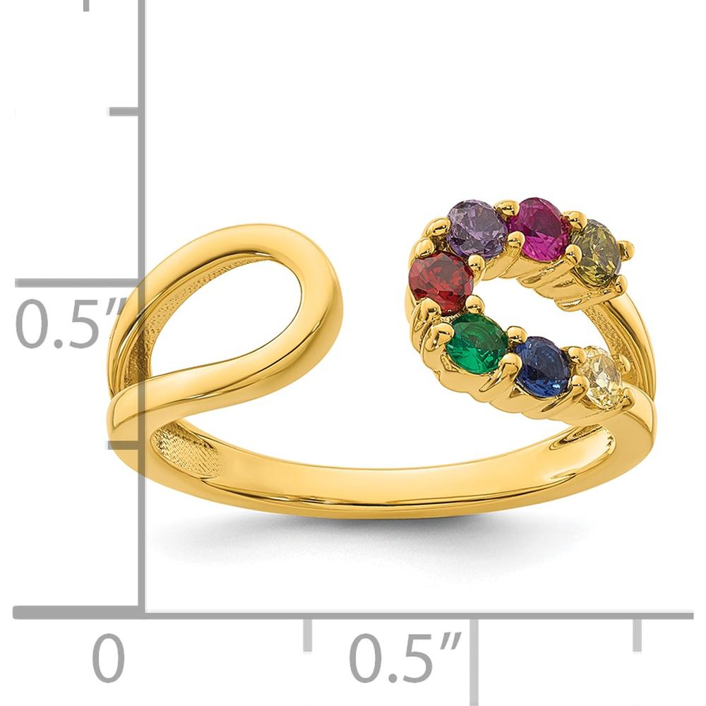 14K Yellow Gold Birthstone Wrap Mother's Ring - Customizable Gemstone Setting for a Personalized Touch by Oro Pregiato