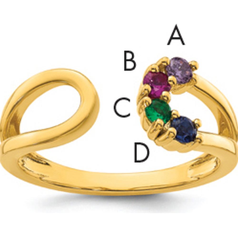 14K Yellow Gold Birthstone Wrap Ring with 4-Prong Set Gemstones - 2.00 Carat Total Gem Weight by Oro Pregiato