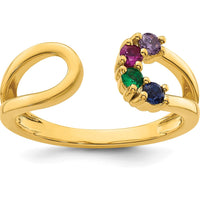 14K Yellow Gold Birthstone Wrap Ring with 4-Prong Set Gemstones - 2.00 Carat Total Gem Weight by Oro Pregiato