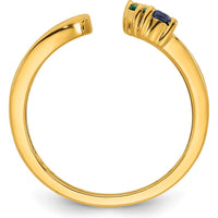 14K Yellow Gold Birthstone Wrap Ring with 4-Prong Set Gemstones - 2.00 Carat Total Gem Weight by Oro Pregiato
