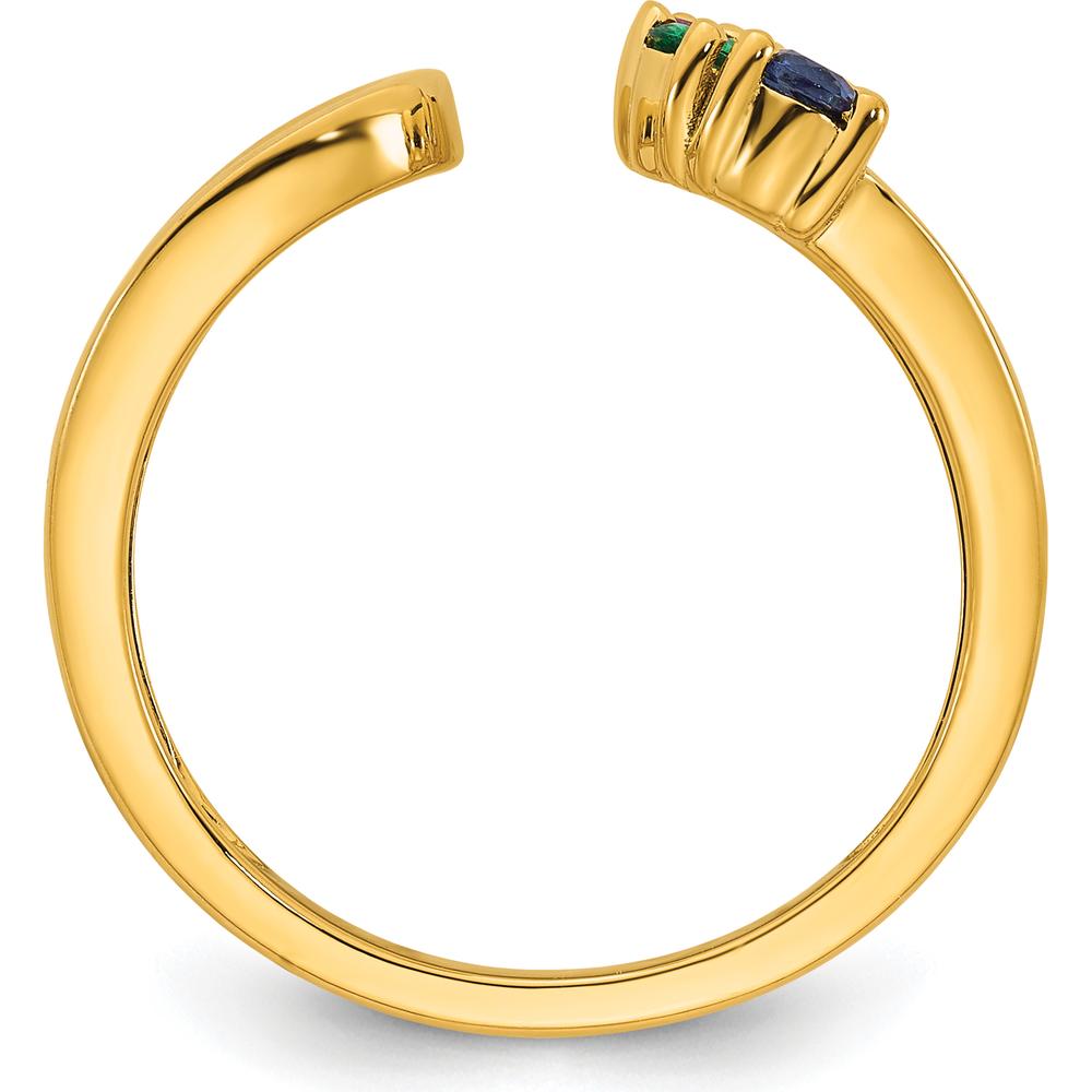 14K Yellow Gold Birthstone Wrap Ring with 4-Prong Set Gemstones - 2.00 Carat Total Gem Weight by Oro Pregiato