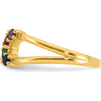 14K Yellow Gold Birthstone Wrap Ring with 4-Prong Set Gemstones - 2.00 Carat Total Gem Weight by Oro Pregiato