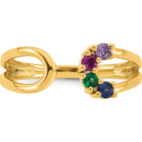 14K Yellow Gold Birthstone Wrap Ring with 4-Prong Set Gemstones - 2.00 Carat Total Gem Weight by Oro Pregiato