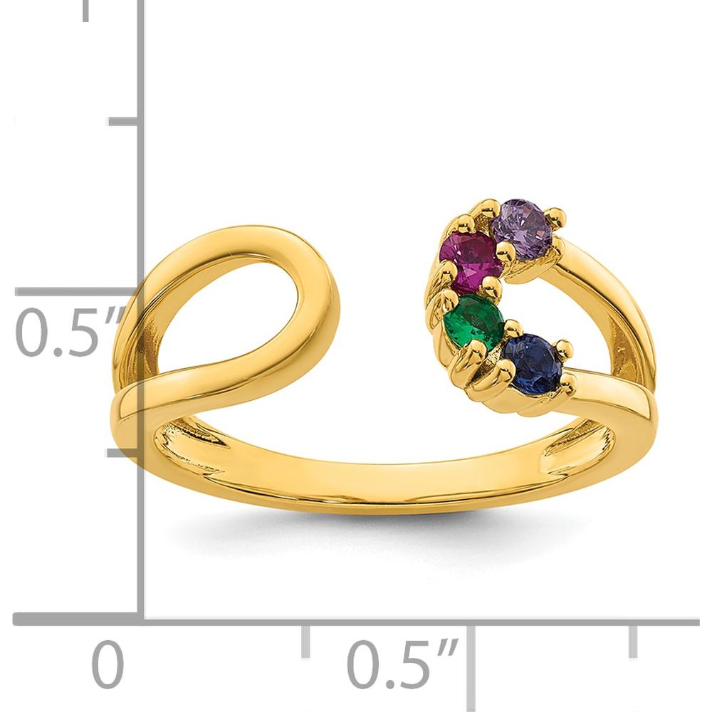 14K Yellow Gold Birthstone Wrap Ring with 4-Prong Set Gemstones - 2.00 Carat Total Gem Weight by Oro Pregiato