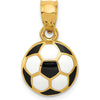 14K Yellow Gold Black and White Enamel Soccer Ball Pendant - 19mm by Oro Pregiato