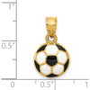 14K Yellow Gold Black and White Enamel Soccer Ball Pendant - 19mm by Oro Pregiato