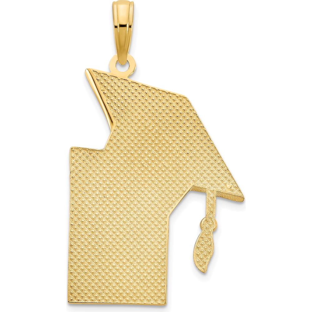 14K Yellow Gold Black Epoxy Graduation Cap and Diploma Pendant - Symbolic Graduation Jewelry by Oro Pregiato