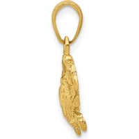 14K Yellow Gold Blue Crab Pendant - Ocean-Inspired Themed Charm by Oro Pregiato