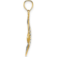 14K Yellow Gold Blue Enamel Angelfish Charm Pendant by Oro Pregiato
