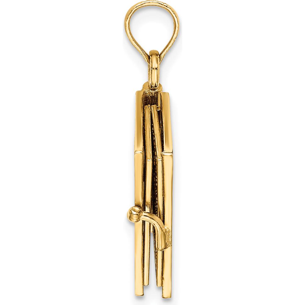 14K Yellow Gold Blue Enameled 3D Bible Pendant with Movable Pages by Oro Pregiato