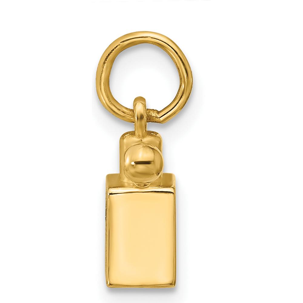 14K Yellow Gold Blue Enameled Perfume Bottle Charm - Polished Finish by Oro Pregiato
