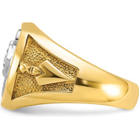 14K Yellow Gold Blue Lodge Master Masonic Ring with 0.07 Carats Round Diamond by IBGoodman