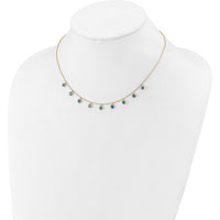 14K Yellow Gold Blue Topaz Dangle Necklace - 2.79 Carat Total Gemstone Weight by Monteluci Fine Jewelry
