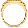14K Yellow Gold Bold “DAD” Ring with Polished Etched Band Mounting - Solid Men's Tribute Ring by 0