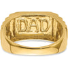 14K Yellow Gold Bold “DAD” Ring with Polished Etched Band Mounting - Solid Men's Tribute Ring by 0