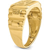 14K Yellow Gold Bold “DAD” Ring with Polished Etched Band Mounting - Solid Men's Tribute Ring by 0