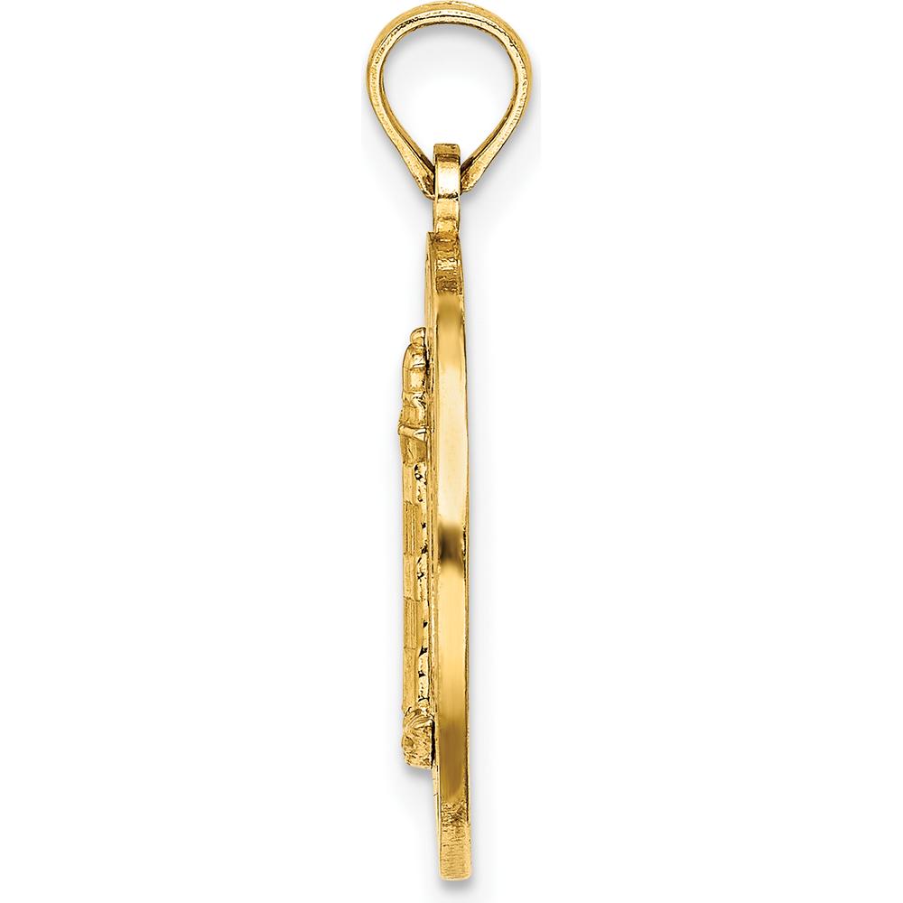 14K Yellow Gold Boothbay Harbor Lighthouse Charm Pendant - Nautical Coastal Design by Oro Pregiato