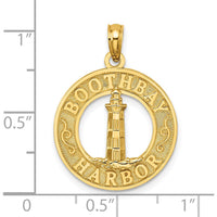 14K Yellow Gold Boothbay Harbor Lighthouse Charm Pendant - Nautical Coastal Design by Oro Pregiato