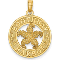14K Yellow Gold Boothbay Harbor Starfish Charm Pendant - Textured Finish by Oro Pregiato