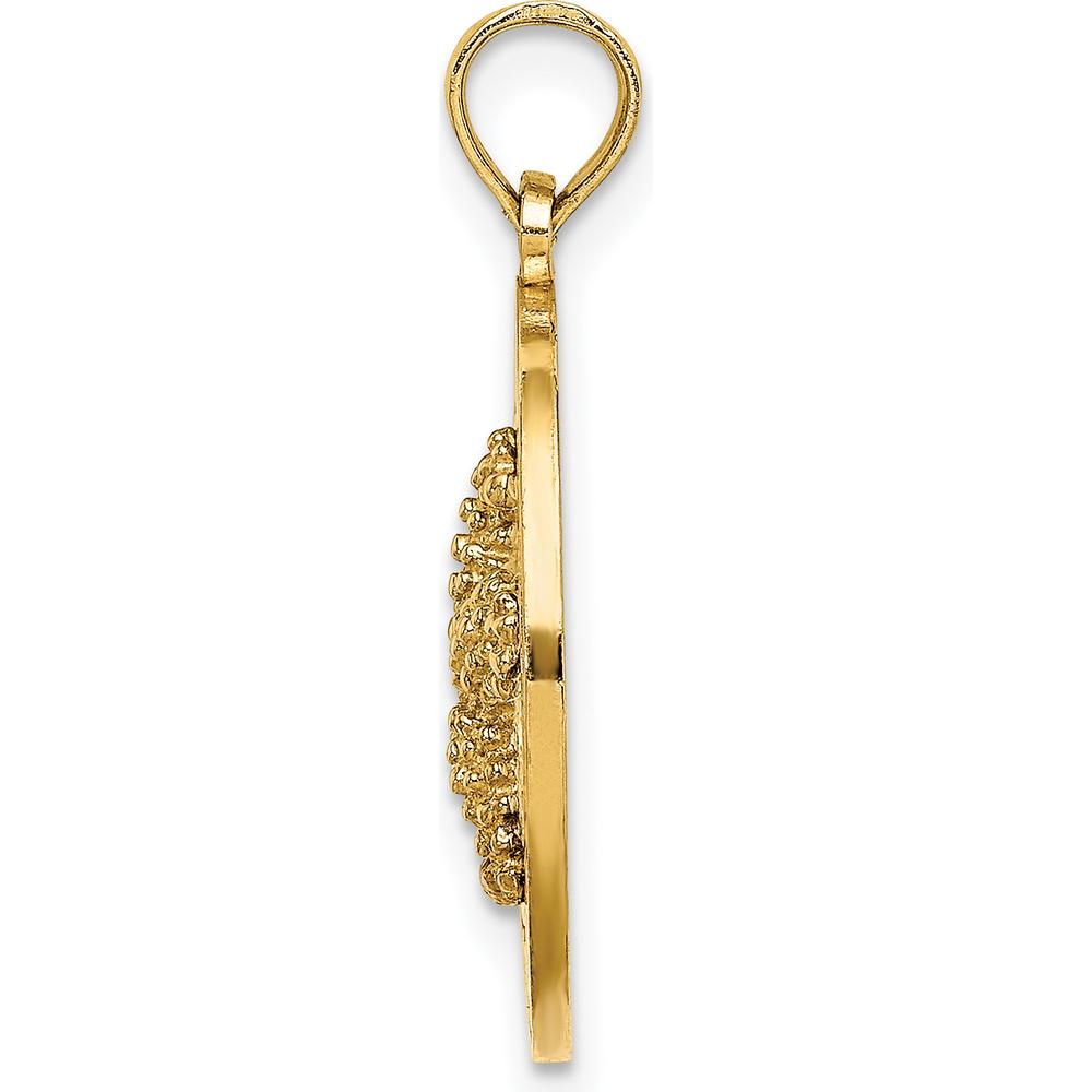 14K Yellow Gold Boothbay Harbor Starfish Charm Pendant - Textured Finish by Oro Pregiato