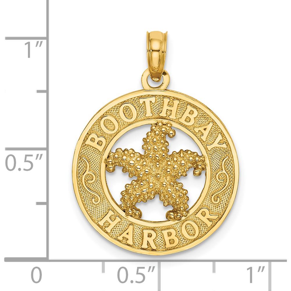 14K Yellow Gold Boothbay Harbor Starfish Charm Pendant - Textured Finish by Oro Pregiato