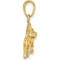 14K Yellow Gold Boston Terrier Dog Pendant - 20mm by Oro Pregiato