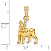 14K Yellow Gold Boston Terrier Dog Pendant - 20mm by Oro Pregiato