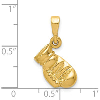 14K Yellow Gold Boxing Glove Pendant - Strength and Resilience Charm by Oro Pregiato
