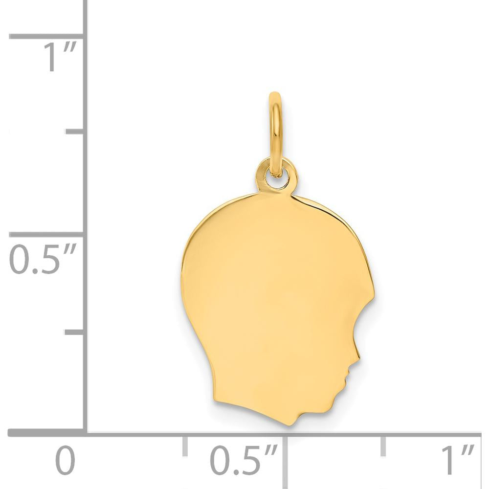 14K Yellow Gold Boy Head Charm - Engravable Personalized Pendant by Oro Pregiato