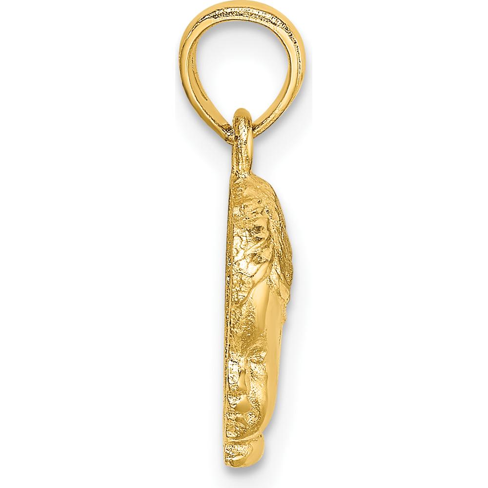 14K Yellow Gold Boy Head Charm Pendant - 15.8mm Length by Oro Pregiato