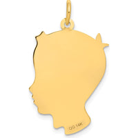 14K Yellow Gold Boy Head Charm Pendant - Engravable Personalized Motif by Oro Pregiato