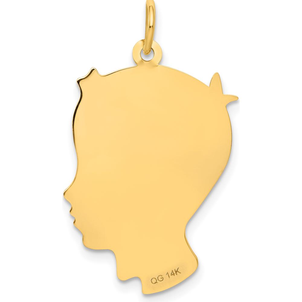 14K Yellow Gold Boy Head Charm Pendant - Engravable Personalized Motif by Oro Pregiato