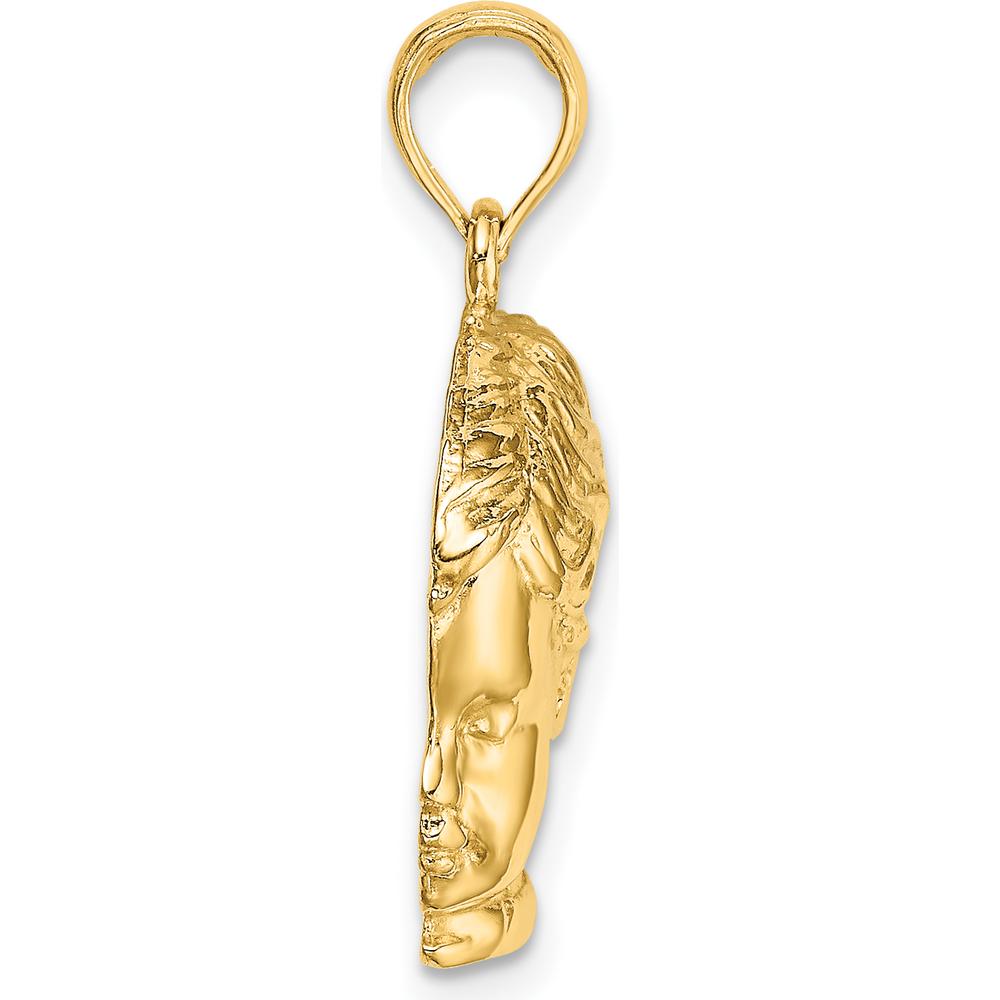 14K Yellow Gold Boy Head Charm Pendant - Whimsical Themed Design by Oro Pregiato