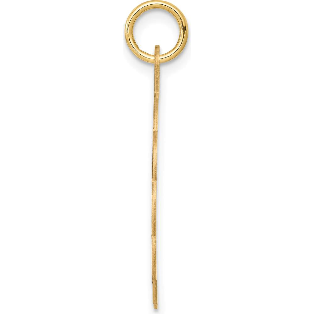 14K Yellow Gold Boy Head Engravable Scalloped Disc Pendant - Personalized Charm by Oro Pregiato