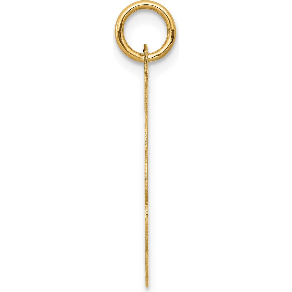 14K Yellow Gold Boy Profile Engravable Scalloped Disc Pendant Charm - Polished Finish by Oro Pregiato