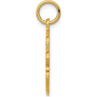 14K Yellow Gold Bride and Groom Textured Wedding Dance Charm Pendant by Oro Pregiato
