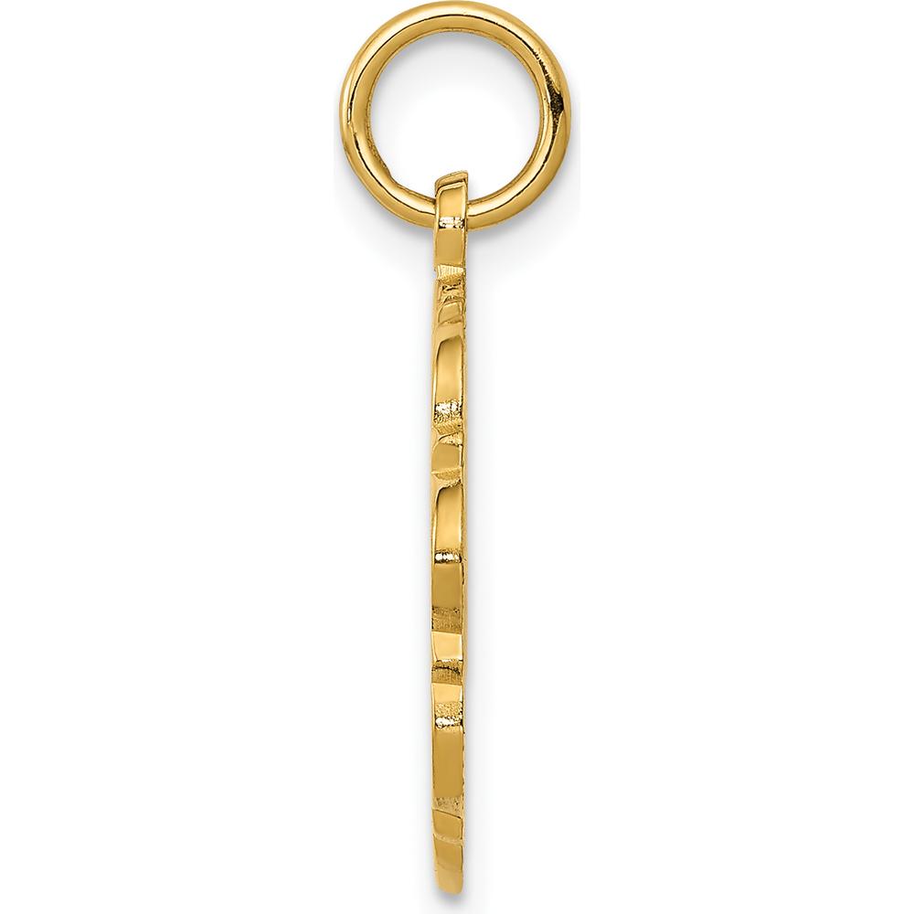 14K Yellow Gold Bride and Groom Textured Wedding Dance Charm Pendant by Oro Pregiato