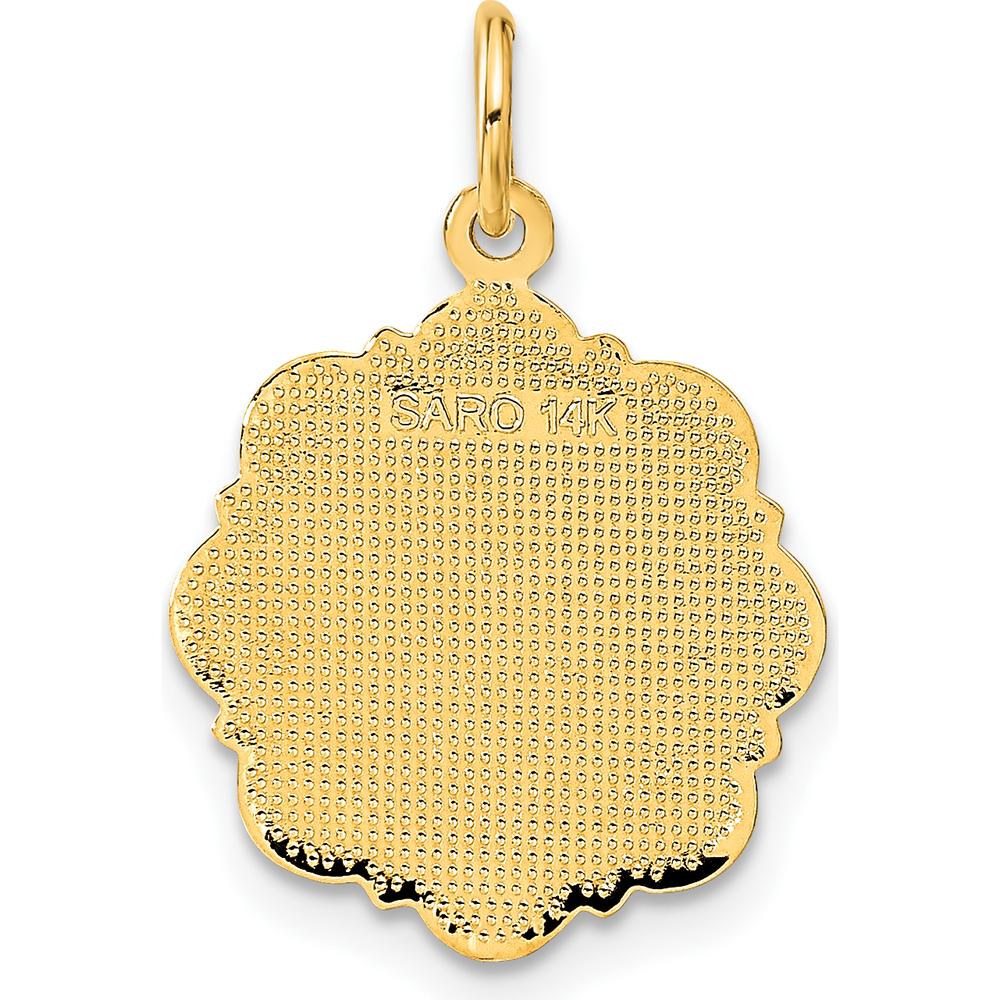 14K Yellow Gold Bride and Groom Textured Wedding Dance Charm Pendant by Oro Pregiato