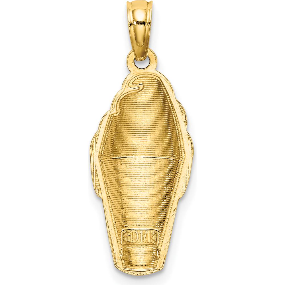 14K Yellow Gold Brown Enameled Chocolate Ice Cream Cone Pendant - 19.05mm Length by Oro Pregiato
