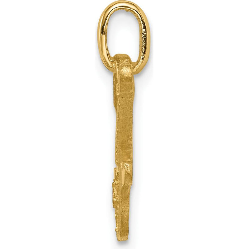 14K Yellow Gold Brushed and Diamond-Cut Electric Guitar Pendant - 18mm x 20mm by Oro Pregiato