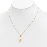 14K Yellow Gold Brushed & Hammered Freshwater Rice Pearl Necklace - 6-7mm by Monteluci Fine Jewelry