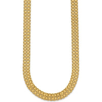 14K Yellow Gold Brushed and Polished Basket Weave Mesh Necklace - 17 Inches by 0