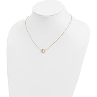 14K Yellow Gold Brushed and Polished Diamond-Cut Circle Pendant Necklace - 18" Cable Chain by 0