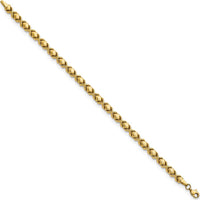 14K Yellow Gold Brushed and Polished Fancy Link Chain Bracelet - 7.5" Length by Oro Pregiato